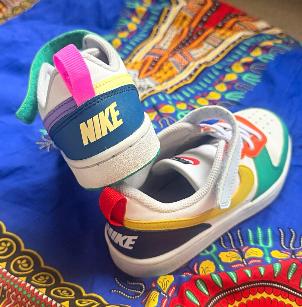 Nike Unisex Kids Mid Top Colorblock Sneaker Hook & Loop Multicolor/White 1.5